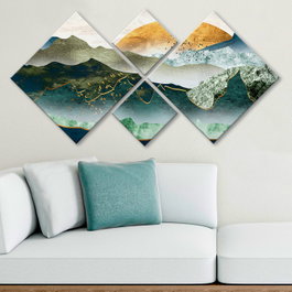 Wallity Cuadro Decorativo de MDF Multicolor (4 Piezas)